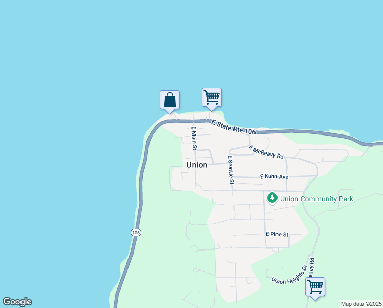 map of restaurants, bars, coffee shops, grocery stores, and more near in Union