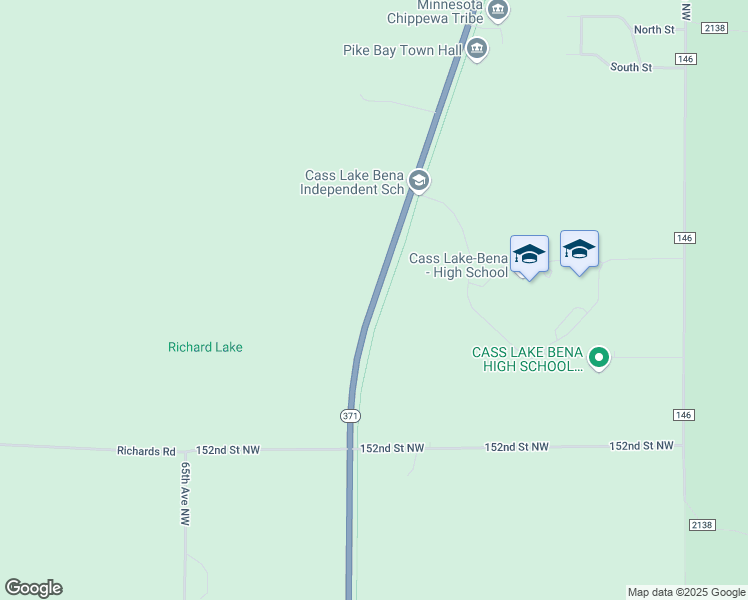 map of restaurants, bars, coffee shops, grocery stores, and more near 15314 Highway 371 in Cass Lake