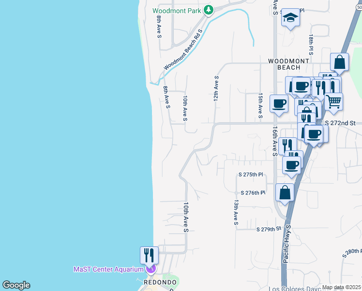 map of restaurants, bars, coffee shops, grocery stores, and more near 816 South 273rd Court in Des Moines
