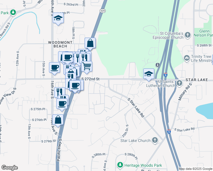 map of restaurants, bars, coffee shops, grocery stores, and more near in Kent