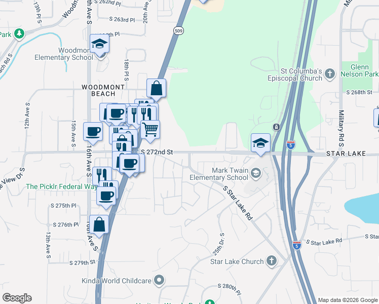 map of restaurants, bars, coffee shops, grocery stores, and more near in Kent