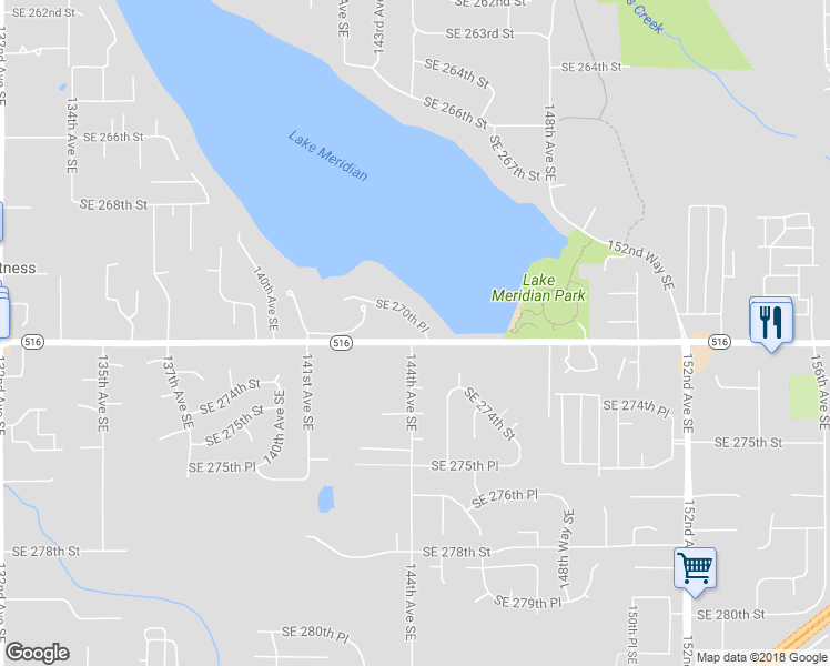 map of restaurants, bars, coffee shops, grocery stores, and more near 14402 Southeast 272nd Street in Kent
