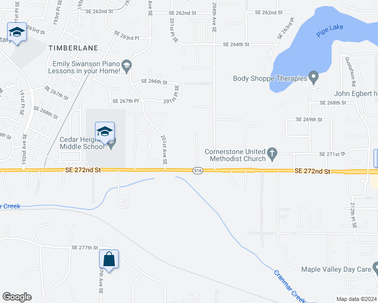 map of restaurants, bars, coffee shops, grocery stores, and more near 27027 203rd Avenue Southeast in Covington