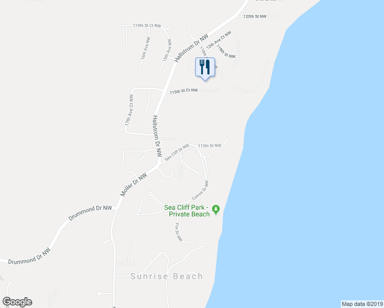 map of restaurants, bars, coffee shops, grocery stores, and more near 1316 111th Street Court Northwest in Gig Harbor