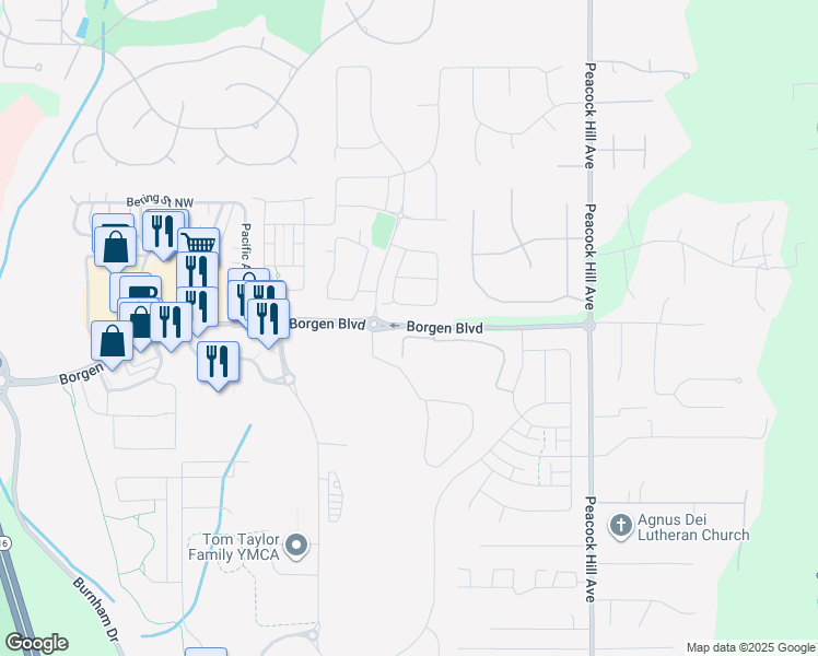 map of restaurants, bars, coffee shops, grocery stores, and more near 4198 112th Street Northwest in Gig Harbor