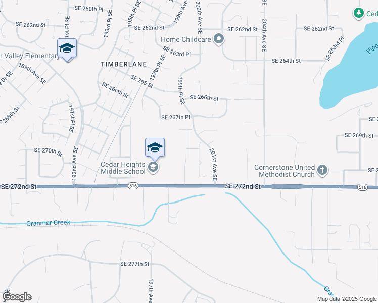 map of restaurants, bars, coffee shops, grocery stores, and more near 19844 Southeast 272nd Street in Covington
