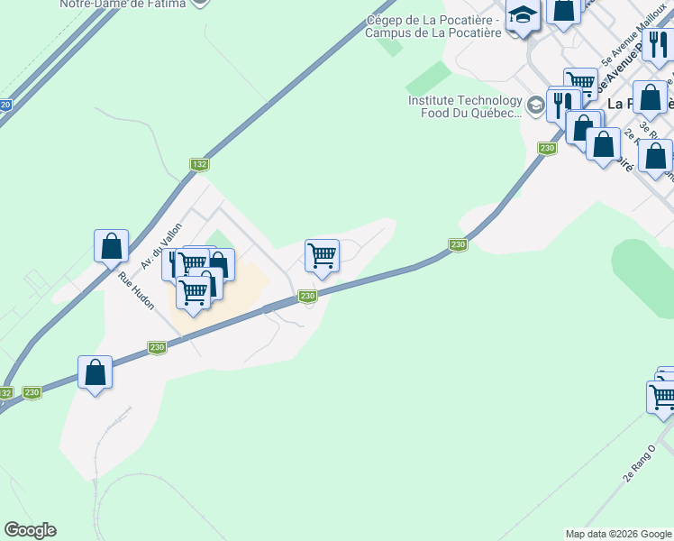 map of restaurants, bars, coffee shops, grocery stores, and more near 216 Rue de la Sablière in La Pocatière