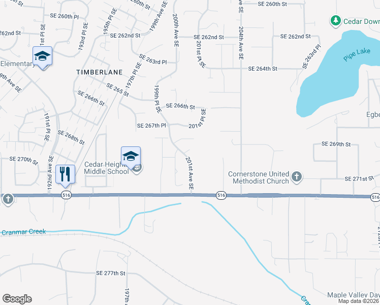 map of restaurants, bars, coffee shops, grocery stores, and more near 26920 201st Avenue Southeast in Covington