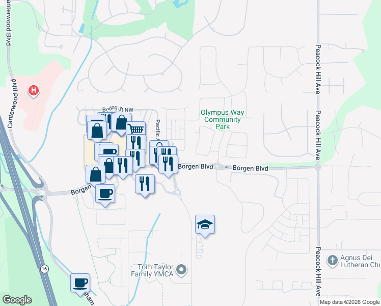 map of restaurants, bars, coffee shops, grocery stores, and more near 3002 Harborview Drive in Gig Harbor