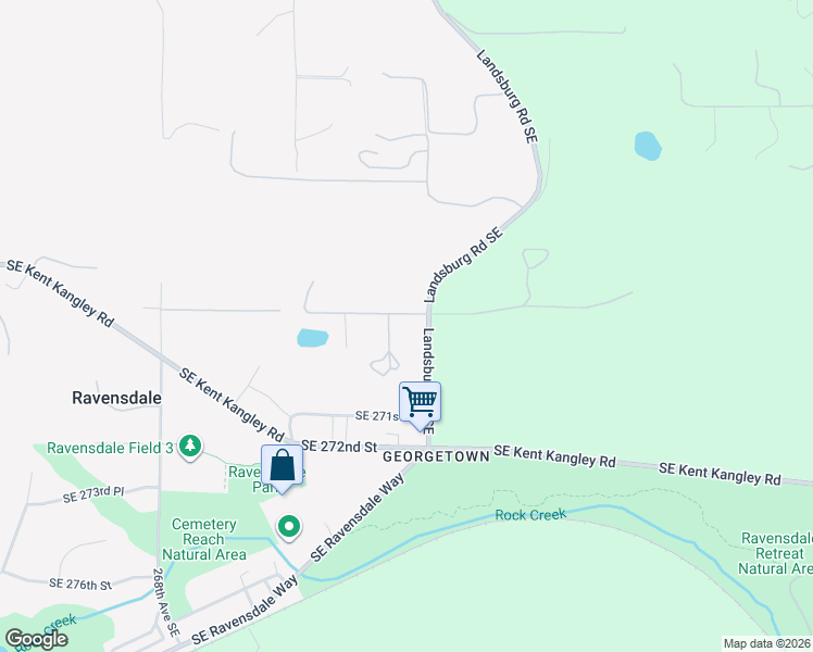 map of restaurants, bars, coffee shops, grocery stores, and more near 27505 Southeast 268th Street in Ravensdale