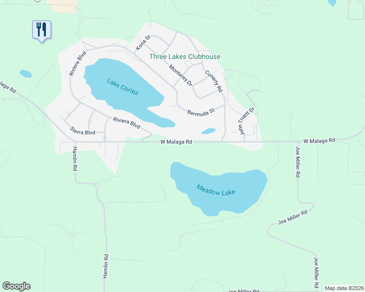 map of restaurants, bars, coffee shops, grocery stores, and more near 3078 West Malaga Road in Malaga