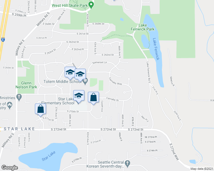 map of restaurants, bars, coffee shops, grocery stores, and more near 26709 Bristol Court in Kent