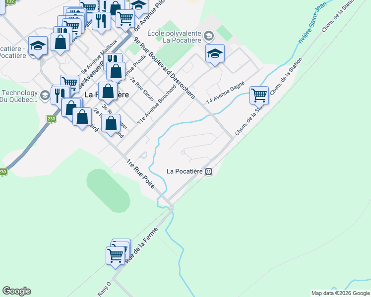 map of restaurants, bars, coffee shops, grocery stores, and more near 758 Rue du Cheminot in La Pocatière