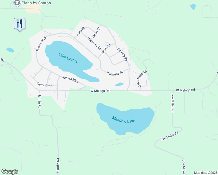map of restaurants, bars, coffee shops, grocery stores, and more near 3078 West Malaga Road in Malaga