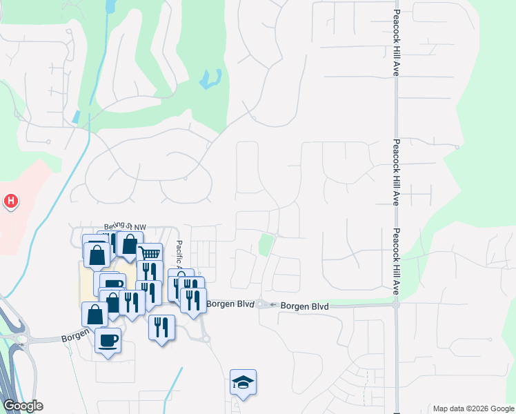 map of restaurants, bars, coffee shops, grocery stores, and more near 11574 Arrowhead Drive in Gig Harbor