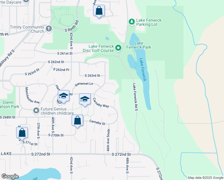 map of restaurants, bars, coffee shops, grocery stores, and more near 4622 Somerset Court in Kent