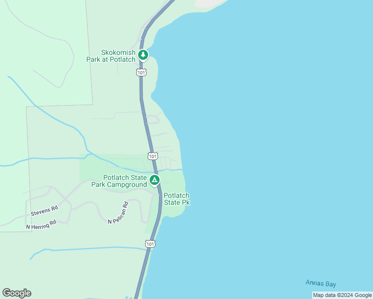 map of restaurants, bars, coffee shops, grocery stores, and more near 21142 U.S. 101 in Shelton