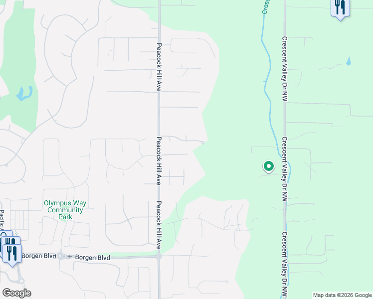 map of restaurants, bars, coffee shops, grocery stores, and more near 3612 118th Street Court Northwest in Gig Harbor