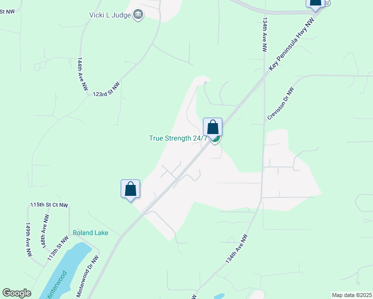 map of restaurants, bars, coffee shops, grocery stores, and more near 13814 119th Street Court Northwest in Gig Harbor