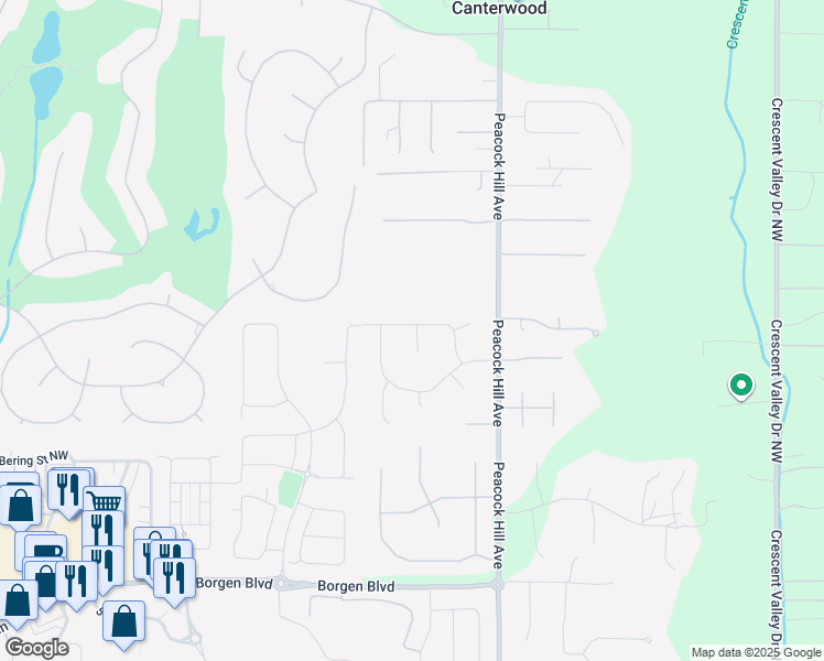 map of restaurants, bars, coffee shops, grocery stores, and more near 6th Avenue Northwest in Maplewood