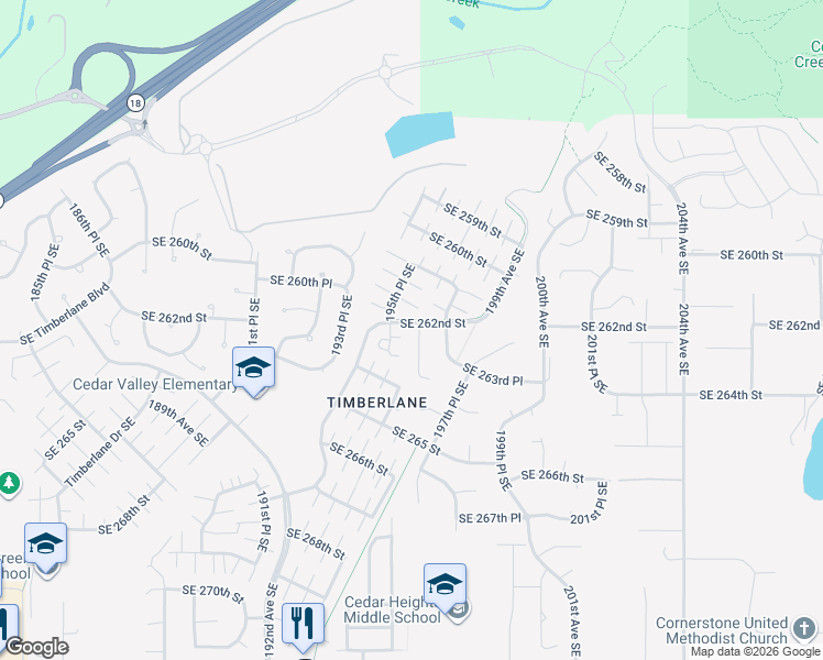 map of restaurants, bars, coffee shops, grocery stores, and more near 26203 196th Place Southeast in Covington
