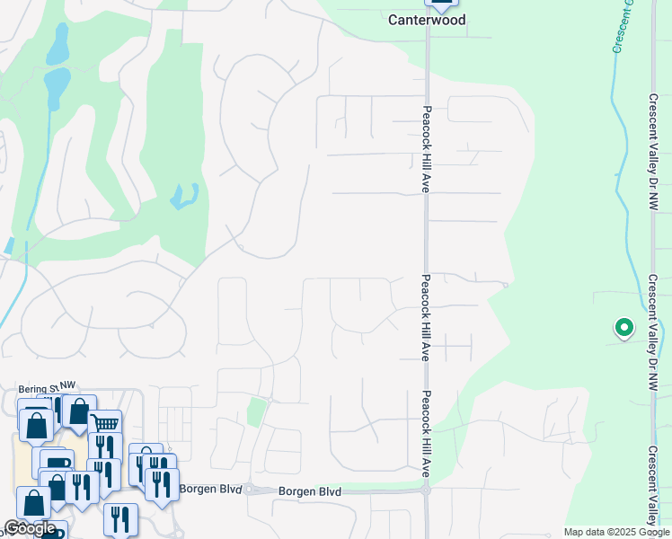 map of restaurants, bars, coffee shops, grocery stores, and more near 4109 119th St Ct NW in Gig Harbor