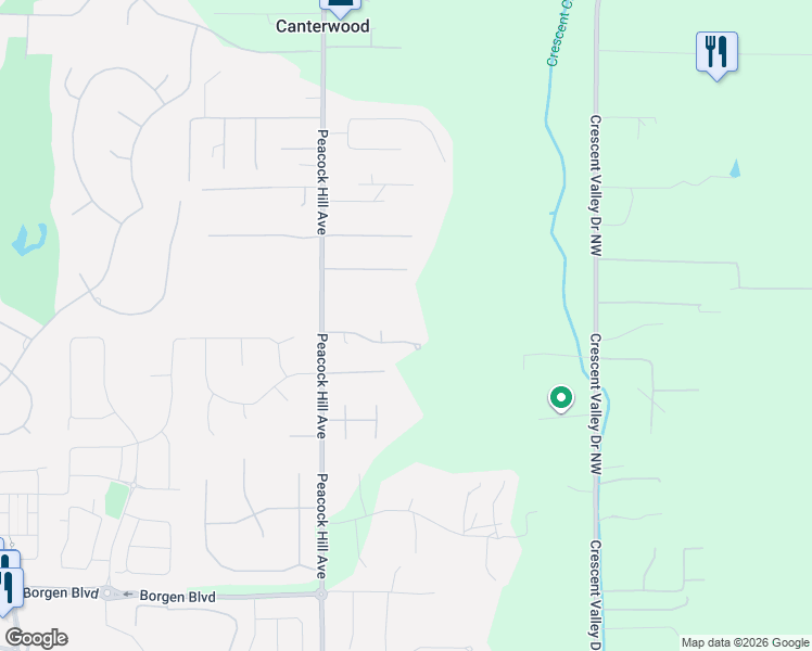map of restaurants, bars, coffee shops, grocery stores, and more near 3607 119th Street Court Northwest in Gig Harbor