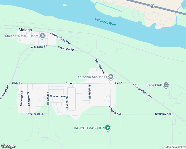 map of restaurants, bars, coffee shops, grocery stores, and more near 3292 Saturday Avenue in Malaga