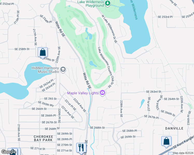 map of restaurants, bars, coffee shops, grocery stores, and more near 22516 Southeast 261st Street in Maple Valley