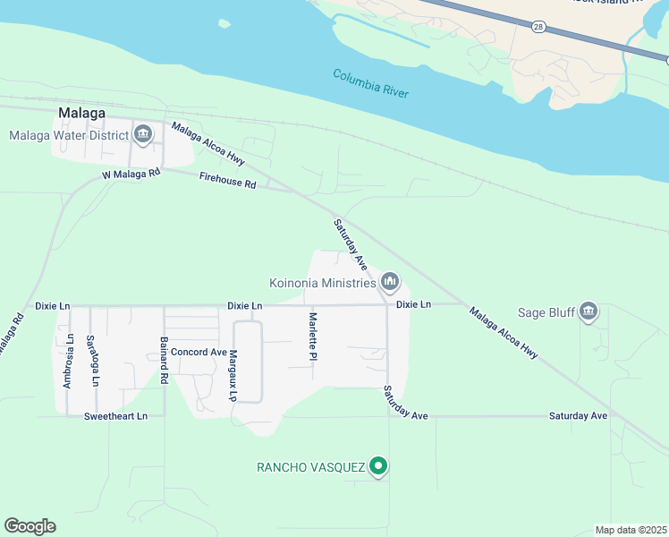map of restaurants, bars, coffee shops, grocery stores, and more near 3292 Saturday Avenue in Malaga