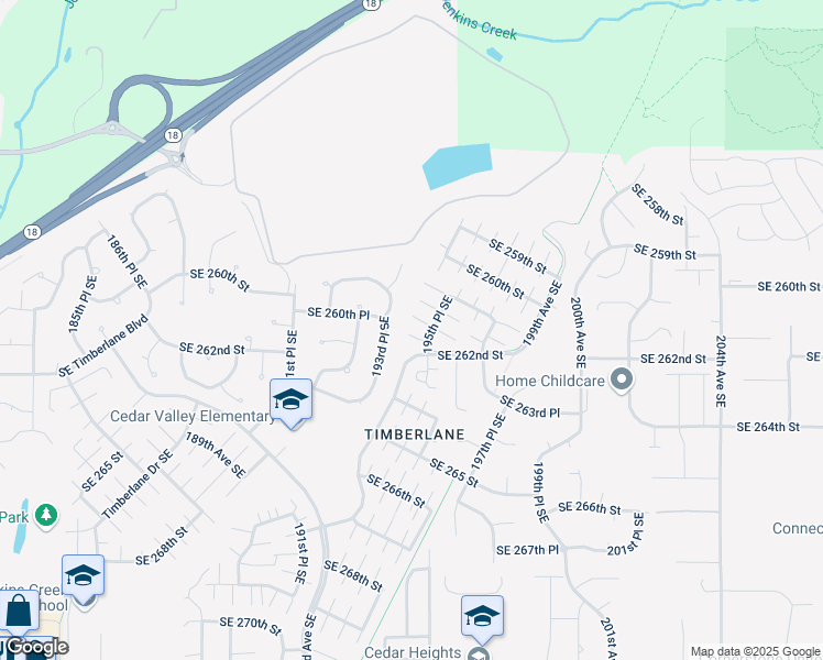 map of restaurants, bars, coffee shops, grocery stores, and more near 26135 195th Place Southeast in Covington