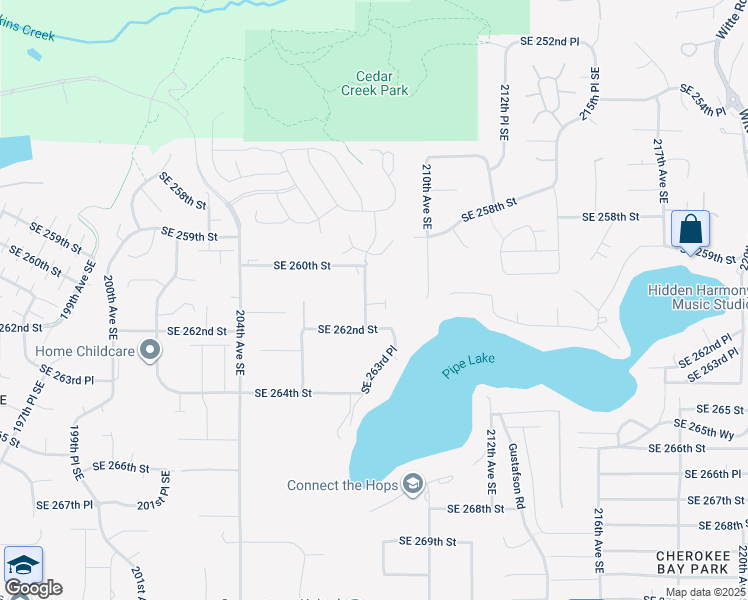 map of restaurants, bars, coffee shops, grocery stores, and more near 26104 208th Avenue Southeast in Covington