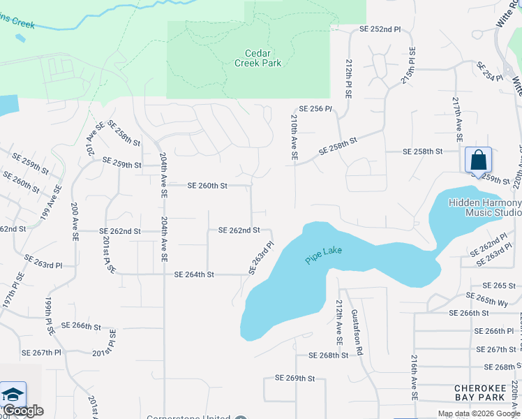 map of restaurants, bars, coffee shops, grocery stores, and more near 26009 208th Avenue Southeast in Covington