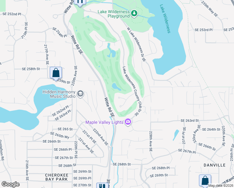map of restaurants, bars, coffee shops, grocery stores, and more near 26008 225th Court Southeast in Maple Valley