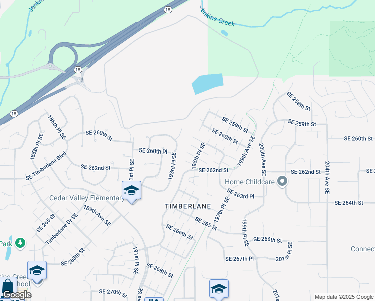 map of restaurants, bars, coffee shops, grocery stores, and more near 26135 195th Place Southeast in Covington