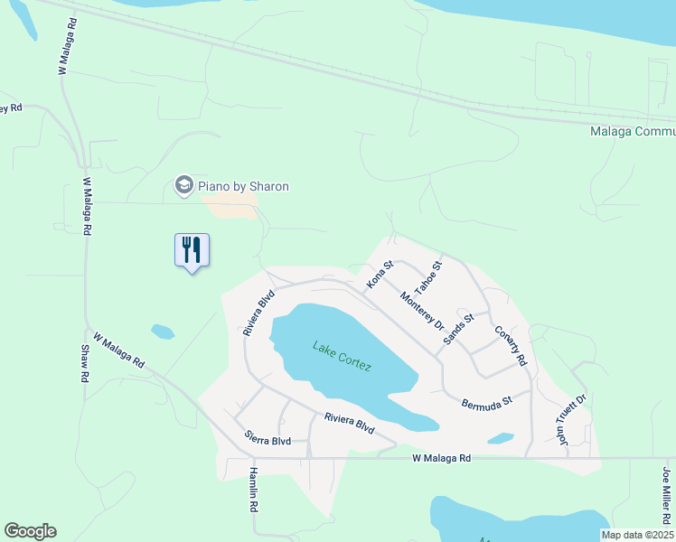 map of restaurants, bars, coffee shops, grocery stores, and more near 3009 Riviera Boulevard in Malaga