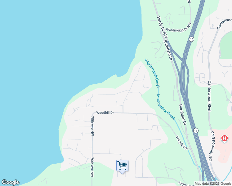 map of restaurants, bars, coffee shops, grocery stores, and more near 6707 Sunset View Drive in Gig Harbor