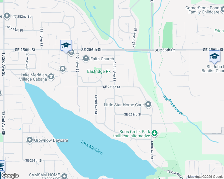 map of restaurants, bars, coffee shops, grocery stores, and more near 26006 144th Avenue Southeast in Kent
