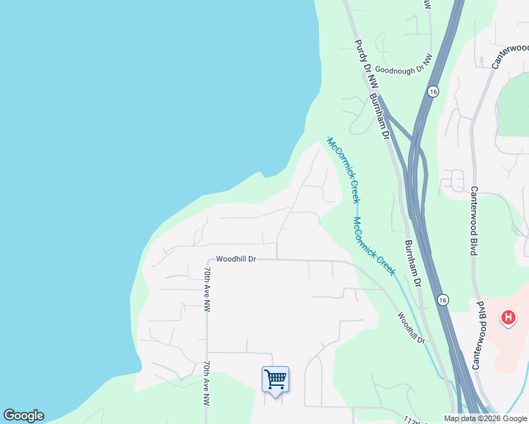 map of restaurants, bars, coffee shops, grocery stores, and more near 6707 Sunset View Drive in Gig Harbor
