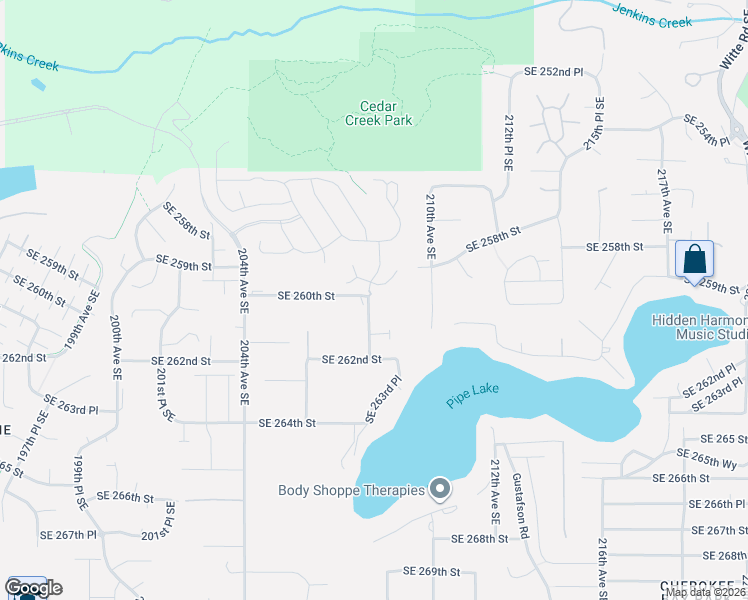 map of restaurants, bars, coffee shops, grocery stores, and more near 26006 208th Avenue Southeast in Covington