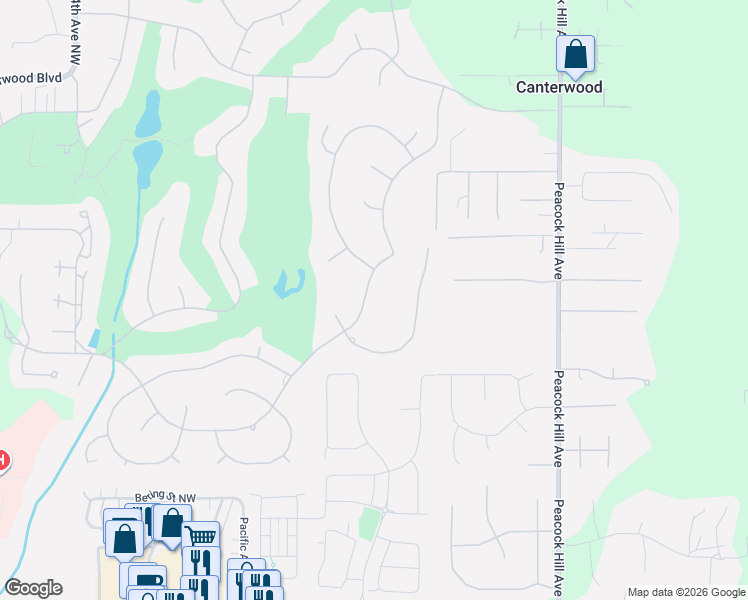 map of restaurants, bars, coffee shops, grocery stores, and more near 4412 Towhee Drive Northwest in Gig Harbor