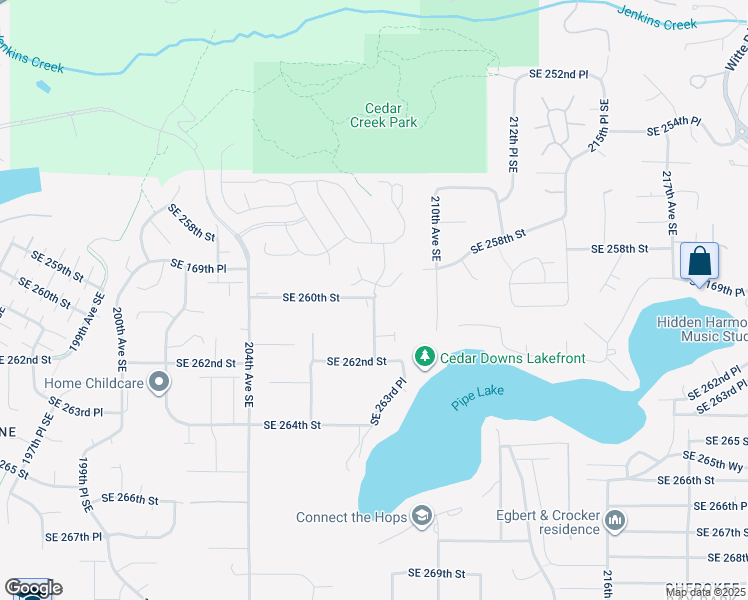 map of restaurants, bars, coffee shops, grocery stores, and more near 26006 208th Avenue Southeast in Covington