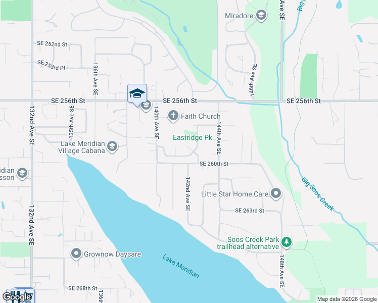 map of restaurants, bars, coffee shops, grocery stores, and more near 25850 143rd Court Southeast in Kent