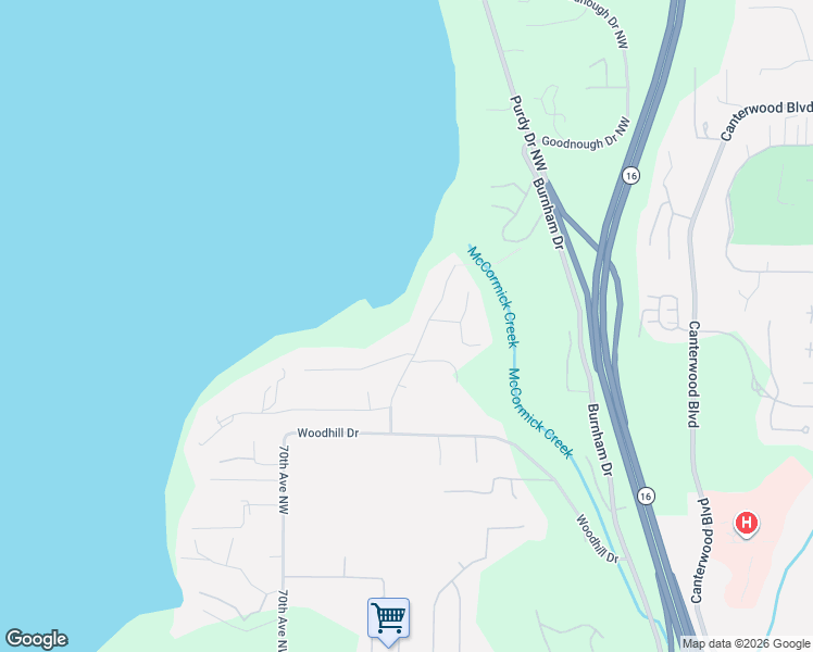 map of restaurants, bars, coffee shops, grocery stores, and more near 12106 McCormick Drive Northwest in Gig Harbor