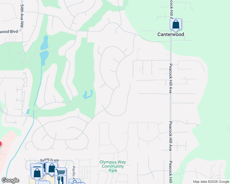 map of restaurants, bars, coffee shops, grocery stores, and more near 4402 Towhee Drive Northwest in Gig Harbor