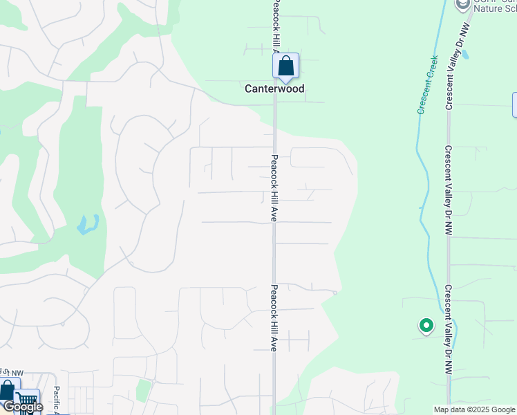 map of restaurants, bars, coffee shops, grocery stores, and more near 12308 38th Avenue Court Northwest in Gig Harbor