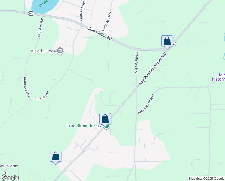 map of restaurants, bars, coffee shops, grocery stores, and more near 13509 122nd St Kn in Gig Harbor