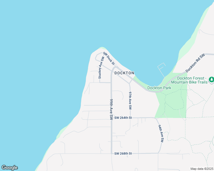 map of restaurants, bars, coffee shops, grocery stores, and more near 9917 Southwest 260th Street in Vashon