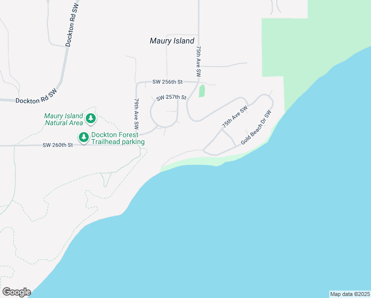 map of restaurants, bars, coffee shops, grocery stores, and more near 26012 Gold Beach Drive Southwest in Vashon