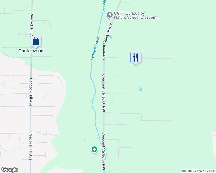 map of restaurants, bars, coffee shops, grocery stores, and more near 12419 Crescent Valley Drive Northwest in Gig Harbor